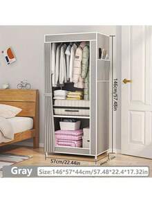 02Closet Armario Organizador de Ropa Minimalista , Armable y Portátil, con Cubre polvo - Multicolor - Ver 9