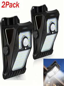 1pc/2pcs Solar Clip-On Light - Motion Sensor, USB & Solar Powered For Garden, Patio & Camping(USB Cable Not Included)(1500mAh)