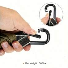 Solid Color Parachute Hammock With Hammock Straps And Black Carabiner Camping Survival Travel Double Person Outdoor Furniture - 綠色 - 查看 8