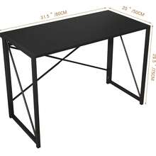Mcc Direct Folding Desk Workstation Foldable Computer Desk For Office Home Study Writing Table No Assembly Miami - 黑色 - 查看 8
