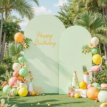 2 pezzi/Set Sfondo in tessuto elasticizzato a forma di arco, adatto per decorazioni per compleanni, archi per matrimoni, decorazioni per feste, decorazioni per cornici ad arco (solo sfondo in tessuto, senza cornice ad arco), sfondo ad arco perfetto per cerimonie di matrimonio in giardino e all'aperto, decorazioni per feste di compleanno (2m+2.2m/1.8m+2.2m)