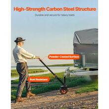 Versatile 300lbs Adjustable Trailer Dolly - Height 16.5 To 22 Inches, Compatible With 1-7/8 And 2-Inch Hitch Balls - Black - View 3