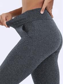 2-Pack Solid Plus Fleece Thermal Pants, Comfortable And Close-Fitting, Warm, Winter Casual Leggings. - 2 chiếc đen + xám - Xem 3