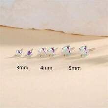 2 Stücke 925 Sterling Silber Multi-Farbige Kubische Zirkonia Ohrstecker, Funkelnde Kubische Zirkonia Ohrringe geeignet für den täglichen Gebrauch