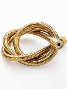 1pc Gold-Plated Shower Head, Shower Hose, Bathroom High-Density Stainless Steel Explosion-Proof Flexible Hose, Water Heater Pipe Connector, 1.5m Length - Gold - View 4