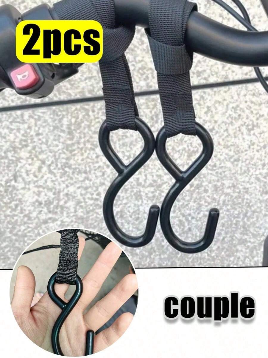 1pc Universal Black Stainless Steel Electric Bike Hook, Front Mount Battery Motorcycle Helmet Holder Useful Accessory - Black - View 1