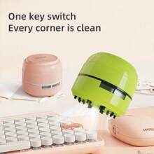 Mini tragbarer Tisch-Staubsauger, kabelloser batteriebetriebener Staub-Kollektor, Kunststoff-Mikro-Krümel-Reiniger für Zuhause und Büro, praktische Büroartikel und batterie-lose Studentenzubehör - perfekt zum Reinigen von Schreibtischen und Arbeitsflächen, Aufheben von kleinen Gegenständen, Radiergummis, Spänen (Batterien müssen separat gekauft werden)