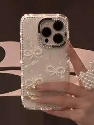 1pc Luxury Electroplated Rhinestone Edged Shiny Star Transparent Full Body Shockproof Phone Case, Compatible With IPhone 17/17 Air/17 Pro/17 Pro Max, 16, 16 Pro, 16 Plus, 16 Pro Max, 15, 14, 14 Pro Max, 13, 12, 11