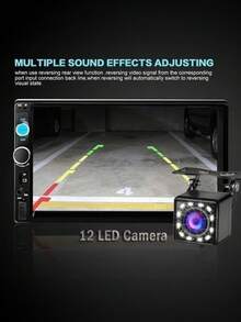 Estéreo Mirrorlink con pantalla táctil de 7 pulgadas HD Bluetooth, sistema de audio y video para auto, conectividad inteligente, sonido potente, compatible con smartphones, instalación fácil y moderna. - Negro - Ver 5
