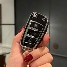 TPU Car Key Fob Cover Protector Case, Fit For Audi A1 A3 A6 C5 C6 Q3 Q2 Q7 TT TTS R8 S3 S6 RS3 RS6 A4 Accessories - Silver-rimmed Audi Key Bag - View 9