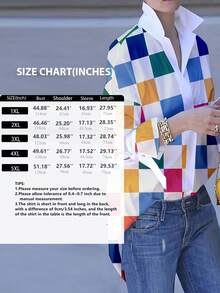 2025 Summer Spring Contrast Color Women'S Button Blouse Casual Asymmetrical Stand Collar Plaid Tied Long Sleeve Shirts For Women Office Tops - 彩色 - 查看 4