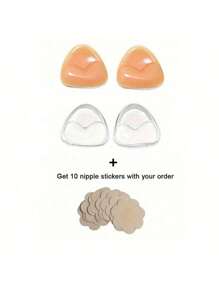 2/4pcs Invisible Silicone Bra Pads - Supportive Swimwear Inserts & Push-Up Enhancers, Soft, Washable, Reusable For Seamless Shaping, Perfect For Bikinis, Bridal Outfits, Pool/Beach Events, And Parties, Swimwear Accessories