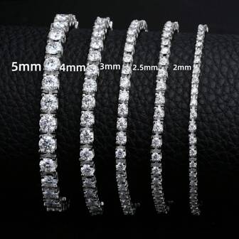 Ondia One 新款 2mm-5mm 100% 莫桑石网球手链 D 色 925 纯银镀白金钻石测试通过珠宝带有 GRA 证书适合女性的礼物。