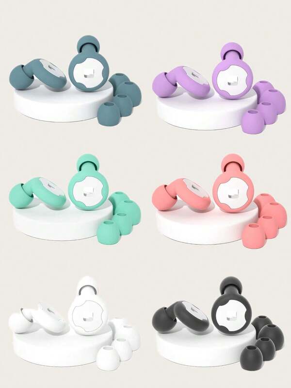 Tapones para los oídos bloqueadores de ruido de 6 colores, tapones para dormir, tapones anti-disturbios para trabajar y estudiar, adecuados para dormitorios, conciertos, incluye puntas de oído S/M/L