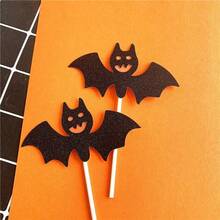 Colección de tarjetas de decoración de Halloween, decoración de pastel con calabaza, murciélago, bruja, fantasma, castillo, diversión para fiestas y disfraces