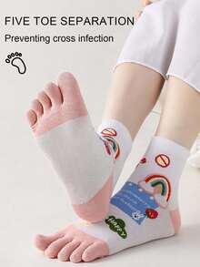 1/3/5双装女士分趾袜，轻薄透气糖果色吸湿排汗防臭短袜，适合春、秋、夏季穿着