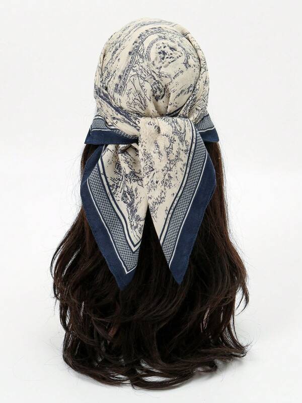 قطعة واحدة وشاح مربع مطبوع بسيط مقاس 70 سم، باندانا ربيعية جديدة للنساء، حزام خصر متعدد الاستخدامات، ديكور حقيبة، عصابة للرأس، وشاح عنق موضة