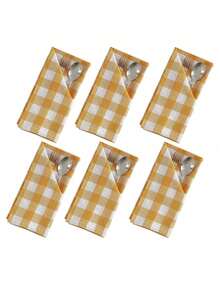 2/6/12 piezas Servilletas de poliéster a cuadros modernos de Halloween y Navidad, adecuadas para restaurante, cocina, cafetería, fiesta festiva, decoración de mesa de comedor, decoración del hogar diaria