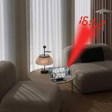 LED Multifunctional Electronic Projection Clock, Colorful Screen Digital Smart Alarm Clock For Bedroom Desk Gifts Birthday Graduation Room Decor Digital Clock School Decor School Surprise Dormitory Decor Back To School Home Decor School Supplies - Black Shell With White Text - View 10