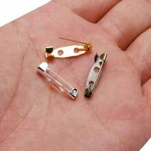 15mm/20mm/25mm 50个/包铁制简易针式胸针带孔，DIY珠宝配件，多尺寸安全别针，粘合胸针 - 彩色 - 查看 7