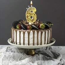 1 套 0-9 金色水钻皇冠装饰数字生日蜡烛，DIY 手工生日蛋糕装饰，派对氛围用品，浪漫派对用品，生日蜡烛，适用于生日派对、毕业派对、主题派对 - 金色皇冠 - 查看 8