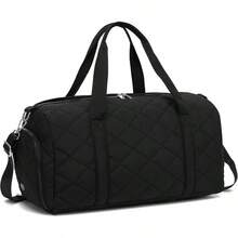 BLUBOON Bolsa de lona para niñas y niños, bonita bolsa de gimnasio con compartimento para zapatos y separación para objetos húmedos, impermeable, para deportes durante la noche - Rejilla diamante negra - Ver 9