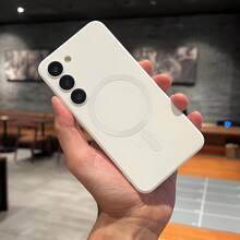 Magnetic TPU Case For Galaxy A16/A36/A26/A56/A15/A35/A55 5G /Compatible With Apple 11 12 13 14 15 16 17 Pro Max Cover - White - View 2