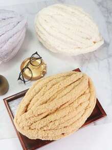 1pc/Roll Finger Knitting Plush Yarn, DIY Blanket, Mat, Scarf, Donut Shaped Yarn (Approx. 45-50g Weight, 4m Length, Not Recommended To Purchase 1 Roll As It Cannot Complete 1 Finished Product)