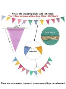 Multi-Color Burlap Tricot Banner, Reusable Soft Color Garland For Home Outdoor Garden, Birthday Party Decorations, Baby Shower Party, Celebration Decorations, Classroom, Bedroom, Window, Wall Party Decorations As Well As Baby Shower, Birthday Gift Giving Party.