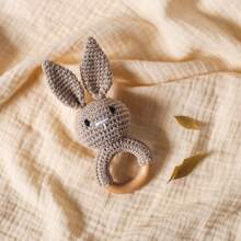 婴儿安抚玩具，彩色钩针兔子摇铃玩具，磨牙棒，钩针玩具，婴儿咀嚼磨牙器，新生儿礼物，万圣节，圣诞节，生日礼物