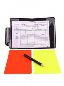 5pcs/Set Soccer Referee Kit, Metal Whistle, Red/Yellow Cards, Captain Armband