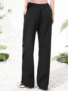 CAMEL CROWN 女士伞兵裤，透气休闲裤，速干直筒突击裤，宽松徒步运动裤 - 幻影黑 - 查看 3