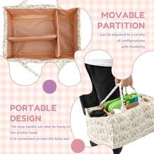 1pc Floral Diaper Caddy Organizer, Stylish Nursery Storage Basket - Gift For Baby Shower, Baby Registry Must Have, Newborn Essentials - Baby Caddy Organizer(Flower Prints In Randomized Positions) - Pastoral Daisy - View 6
