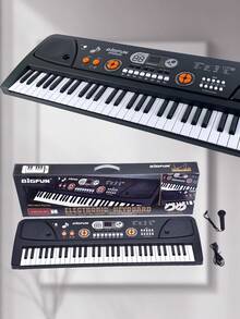 61-Key Portable Electronic Keyboard With Microphone & USB Cable – Built-In Songs, Adjustable Volume, Ideal For Beginners & Music Enthusiasts, No Batteries Included