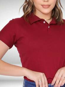 Women T-Shirts - 紅木色 - 查看 3