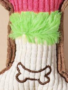 1pc Random Color Plush Squeaky Corn Kernel & Bone Shaped Pet Toy, Suitable For Medium & Small Dogs And Cats, For Pet Teething, Chewing, Boredom Relief