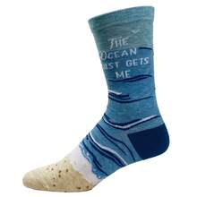 Women's The Ocean Just Gets Me Socks Funny Beach Vacation Boating Novelty Footwear Funny Graphic Socks Comfortable Fitted Spandex Cotton - 藍色 - 查看 4