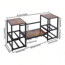 YUNRUX Wall-Mounted Wine Rack For Display, Industrial Shelf For Wine Bottles And Glasses - 棕色 - 查看 2