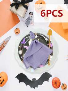 2/6/12/240 pièces Serviettes de couleur unie simples pour Halloween, lavables et réutilisables, convenant pour les fêtes, le salon, la salle à manger, la décoration de la maison