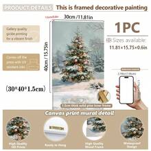 1 件，帆布墙饰，带框圣诞墙饰，复古粉色圣诞主题，粉色和银色球形装饰，节日冬季墙饰，圣诞树装饰艺术，圣诞装饰品，圣诞海报，圣诞家居装饰，节日房间装饰，宿舍装饰，卧室装饰，浴室装饰，客厅装饰，节日氛围装饰，圣诞礼物 - 彩色 - 查看 18