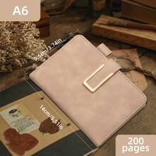 A6/200 Seiten Notizbuch mit PU Vintage Einband, U-förmiger Schnalle, Stifthalter, Softcover, Lesezeichen, geeignet für Büro, Zuhause, Schule mit personalisiertem Softcover und Lesezeichen - perfekt für Geschäftstreffen und Collegeleben