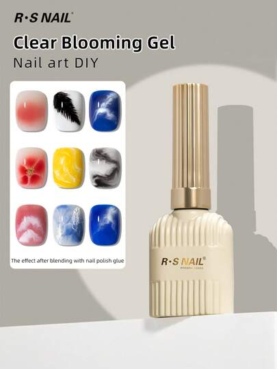 RS NAIL 10克速效透明绽放凝胶 UV LED 绽放凝胶，可扩散效果，大理石花朵水彩花卉印花，可卸除指甲油，女士适用