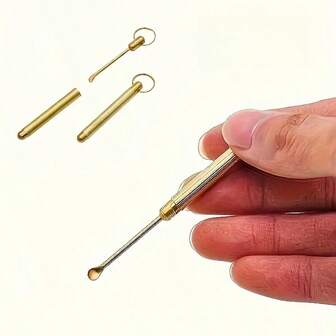 Mini öronskedsset i metall, med nyckelring, steril, batterilös, lämplig för resor, skola, skolstart, resor, researtiklar, hemtillbehör, öronrengörare