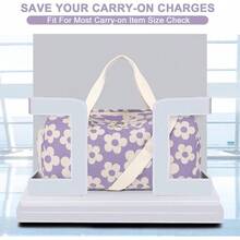 BLUBOON Bolsa de lona para niñas y niños, bonita bolsa de gimnasio con compartimento para zapatos y separación para objetos húmedos, impermeable, para deportes durante la noche - Flor 157 Base Morada - Ver 5