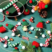 20 pezzi Mini cappelli e sciarpe di Natale | Decorazioni rosse e verdi per artigianato fai-da-te, ornamenti per alberi e decorazioni pupazzo di neve