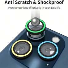 Película protectora de vidrio templado 9H para lente de cámara, que brilla en la oscuridad, compatible con Apple 17/11/12/13/14/15/16 Pro Max/Mini/Plus Series, película protectora de lente de cámara - Mejora la protección de la cámara aplicable a protección diaria, oficina, cubierta de cámara de teléfono doméstico a prueba de agua, a prueba de golpes, anti-caída, anti-arañazos, anti-huellas dactilares, cobertura completa