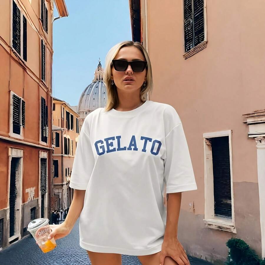 Gelato Uni T-Shirt  Ice Cream Shirt, Italian Ice Cream, Italy Gift, Food , Summer T-Shirt, Italian Gelato - 白色4 - 查看 1