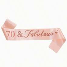 18th 21st 30th 40th 50th 60th 70th Birthday Belt - Rose Golden Satin With Champagne Color & Elegant Cursive Lettering - Durable Polyester Party Accessory For Milestone Celebrations, No Electricity Needed