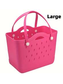 Large Capacity Lightweight EVA Beach Tote Bag With Lightning Bolt Design - Anti-Stain, Open Top, 6 Vibrant Colors - Perfect For Beach, Pool, Boat, Groceries, And Sports, Boat Gear | Casual Tote Design | Lightweight Tote - Multicolor - View 2