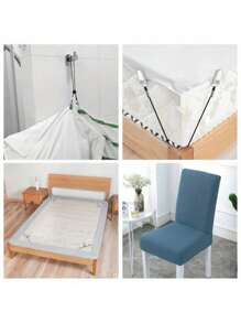 4 Stücke verstellbare Bettlaken- & Tagesdeckenhalter - aus Nylon, ohne Strombedarf - perfekt für Sofabezüge, Tischdecken & Zeltclips